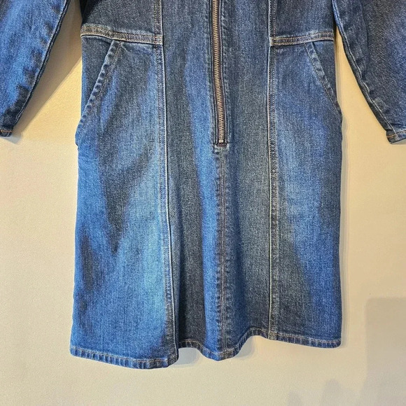 Aritzia Denim Forum Women's Front Zipper Denim Blue Jean Mini Dress Size 4. - Picture 13 of 16